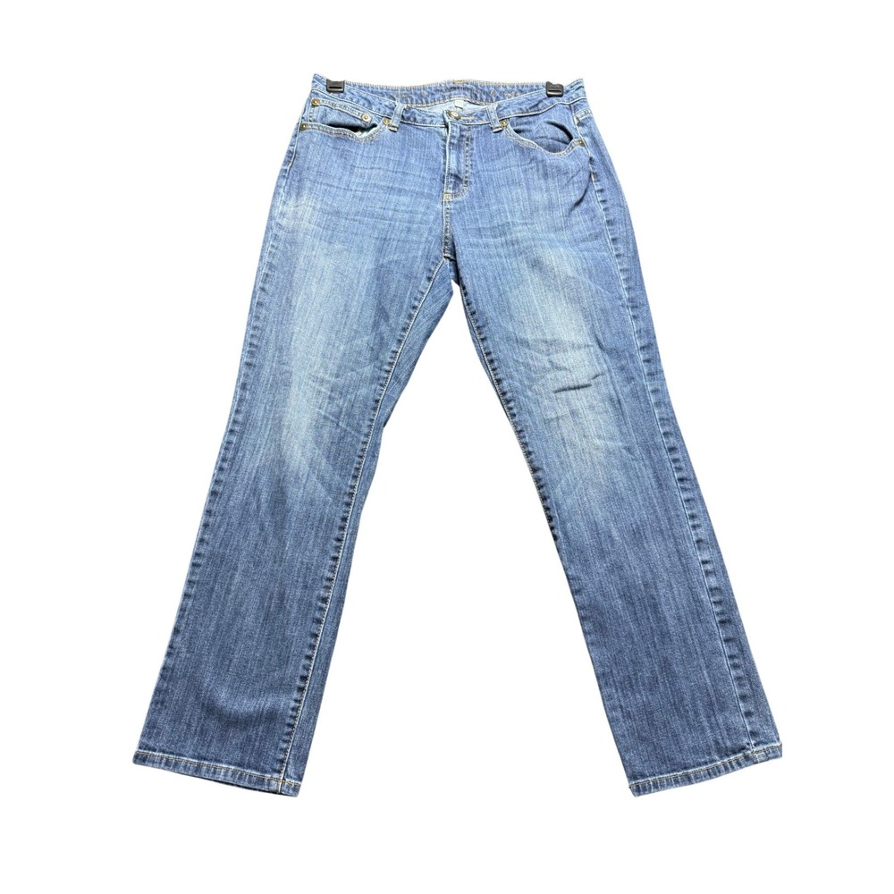 Jennifer Lopez Straight Leg Jeans Womens 10 Blue Excellent Denim Stretch